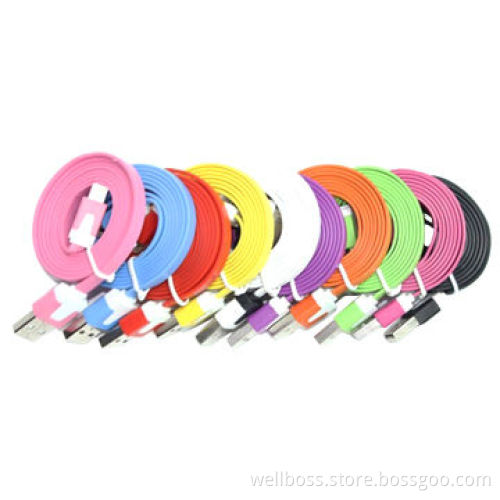 Colorful flat USB cable for iPhone 5